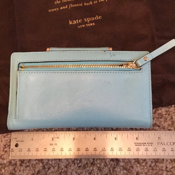 Large turquoise blue Kate spade wallet - Picture 3 of 7